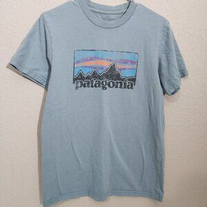 Patagonia Organic Cotton Mens Blue Graphic T-Shirt Size M